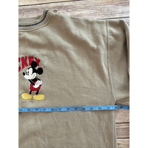 Vintage Mickey and Co Mickey Crewneck Sweatshirt Embroidered Braszos XL Tan - Picture 4 of 6